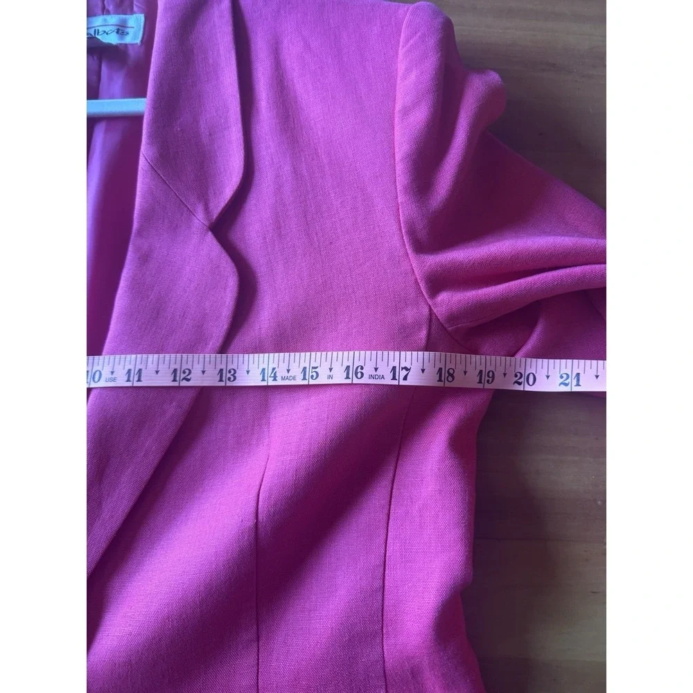 Vintage Talbots Hot Pink Linen Women's Blazer Jacket Size 8 Barbiecore‎